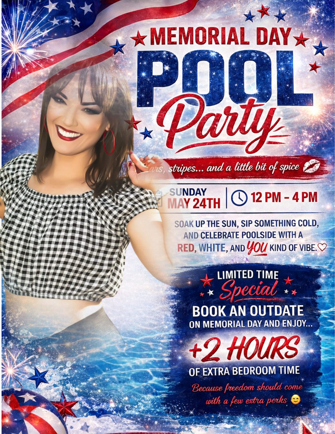 Memorial Day Pool Party Outdate Special